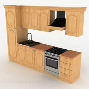 Home Old Wooden Kitchen 3d model