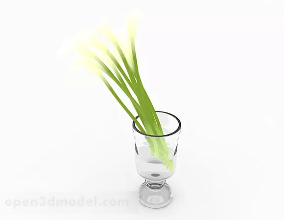 Glass Vase Plant Decor 3d model Glass Vase Plant Decor 3d model