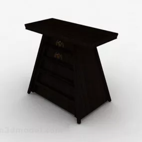 European Wooden Console Table 3d model