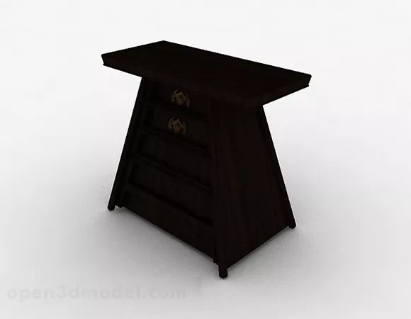 European Wooden Console Table 3d model European Wooden Console Table 3d model