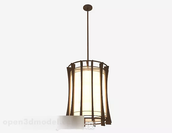 Brown Cylindrical Chandelier 3d model Brown Cylindrical Chandelier 3d model