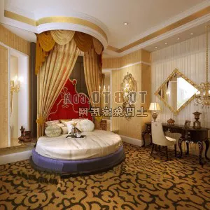 Bedroom Round Bed Style Interior 3d model Bedroom Round Bed Style Interior 3d model