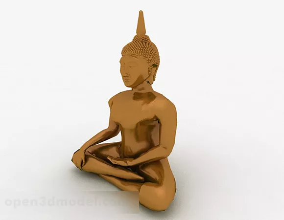 Silver Metal Buddha Ornaments 3d model Silver Metal Buddha Ornaments 3d model
