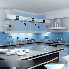 Open Kitchen Style Interior 3d model