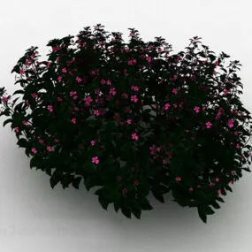 Pink Red Flower Grass 3d model