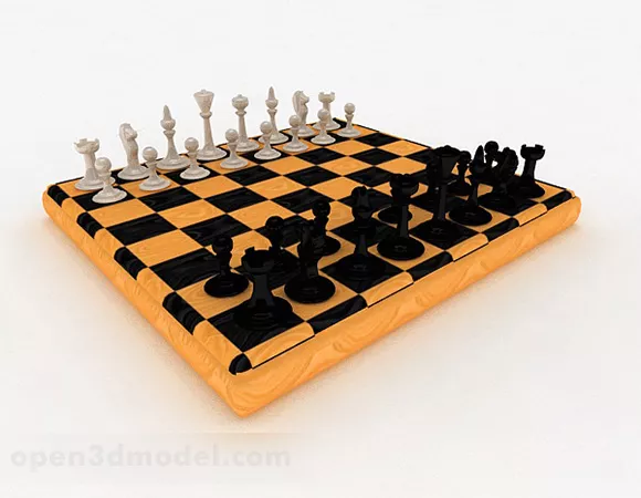 Yellow Chess 3d model Yellow Chess 3d model