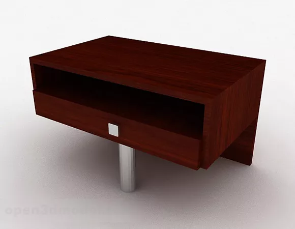 Brown wooden bedside table 3d model Brown wooden bedside table 3d model