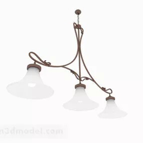 European Style Brown Metal Chandelier V1 3d model