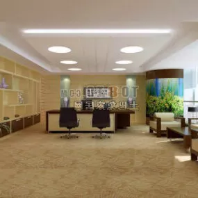 Chairman Office Working Space Interior 3d model