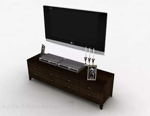 Modern Brown Wooden Tv Cabinet V1 3d model Modern Brown Wooden Tv Cabinet V1 3d model