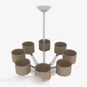 Brown Metal Circular Chandelier V1 3d model