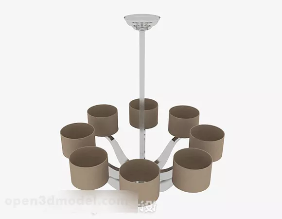 Brown Metal Circular Chandelier V1 3d model Brown Metal Circular Chandelier V1 3d model