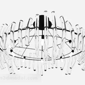 Modern Round Crystal Chandelier V2 3d model