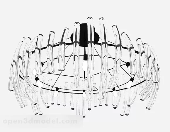 Modern Round Crystal Chandelier V2 3d model Modern Round Crystal Chandelier V2 3d model