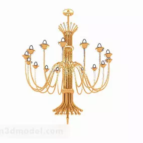 European Metal Crystal Chandelier V2 3d model