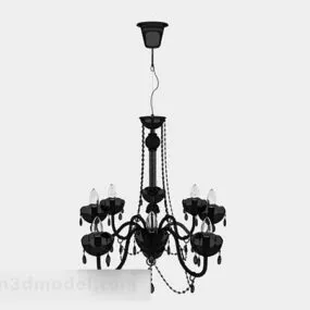 Classic European Black Chandelier 3d model