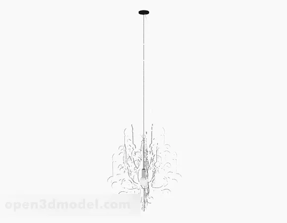 White Chandelier Modern Design 3d model White Chandelier Modern Design 3d model