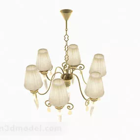 European Hexagon Chandelier V1 3d model