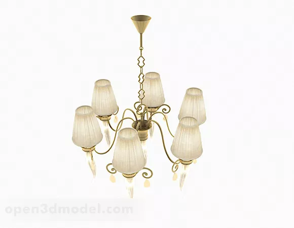 European Hexagon Chandelier V1 3d model European Hexagon Chandelier V1 3d model