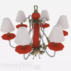 Modern Red Living Room Chandelier 3d model
