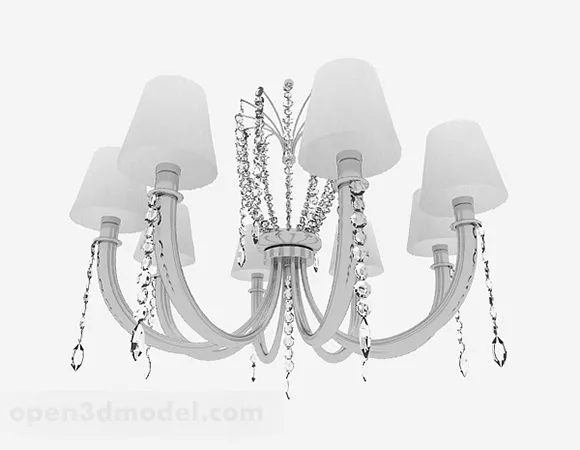 European White Chandelier V1 3d model European White Chandelier V1 3d model
