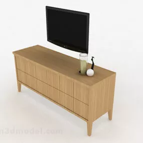 Black Tv With Table 3d model