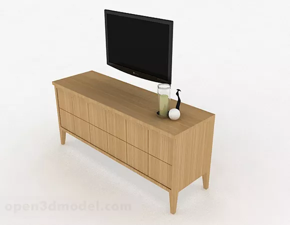 Black Tv With Table 3d model Black Tv With Table 3d model