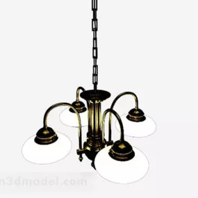 European Retro Chandelier V1 3d model