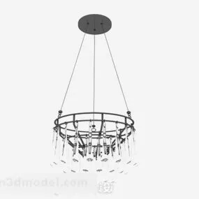 Drop Crystal Black Chandelier 3d model