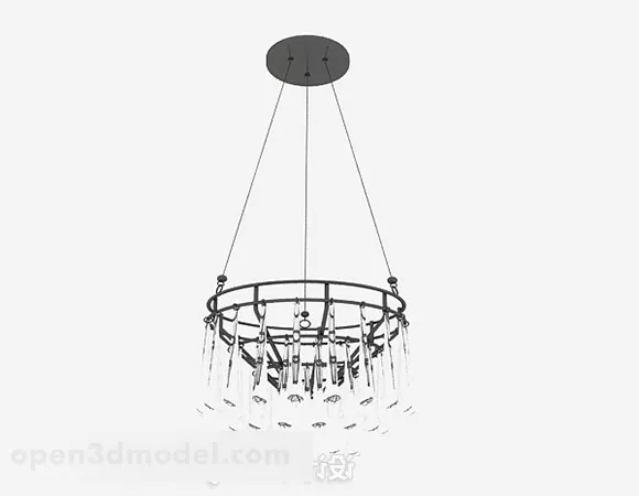 Drop Crystal Black Chandelier 3d model Drop Crystal Black Chandelier 3d model