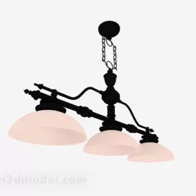 European Black Metal Chandelier V1 3d model