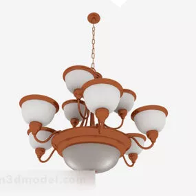 Brown Metal Living Room Chandelier 3d model