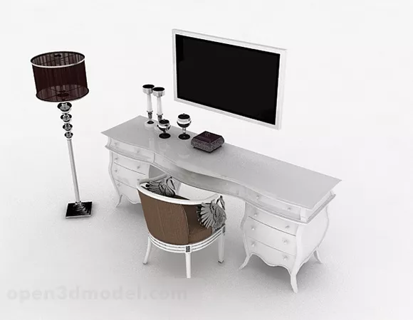 European White Wooden Locker V1 3d model European White Wooden Locker V1 3d model