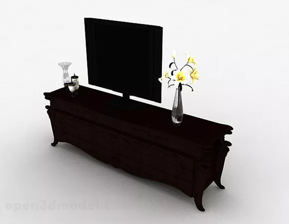 Chinese Black Carved Tv Cabinet V1 3d model Chinese Black Carved Tv Cabinet V1 3d model