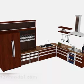Modern Wooden Cabinet 3d model