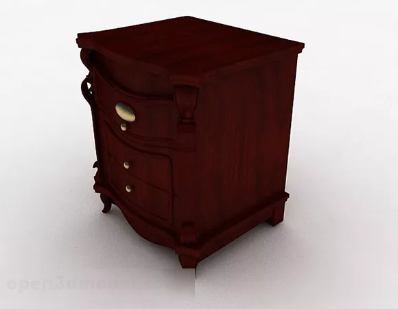 Wooden Bedside Table V1 3d model Wooden Bedside Table V1 3d model
