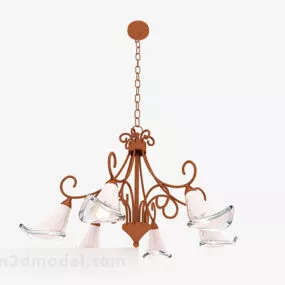 Red Color Home Chandelier 3d model