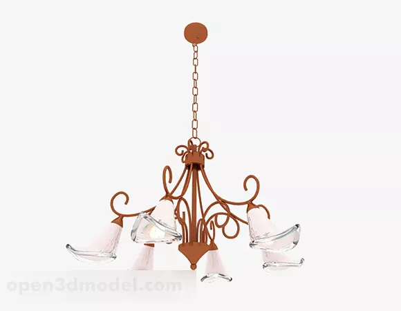 Red Color Home Chandelier 3d model Red Color Home Chandelier 3d model