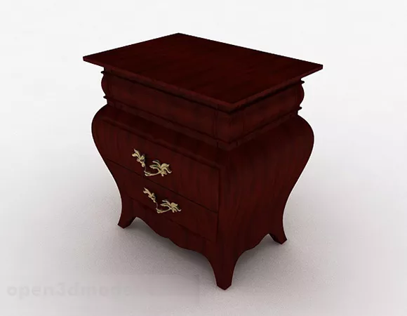 Brown Wooden Bedside Table V1 3d model Brown Wooden Bedside Table V1 3d model