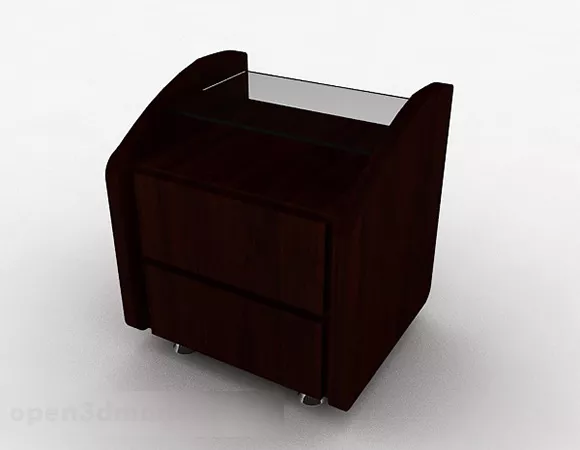 Bedside Table With Nightstand 3d model