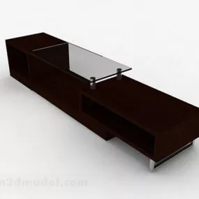 Brown Wooden Tv Cabinet V6 3d model