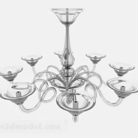 White Chandelier Flower Shape 3d model