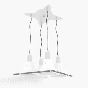 White Hanging Chandelier 3d model