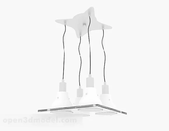 White Hanging Chandelier 3d model White Hanging Chandelier 3d model