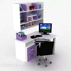 Purple Desk Cabinet 3d model