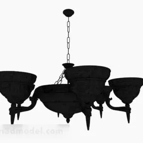 Black Decor Chandelier 3d model