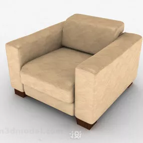 Yellow Fabric Single Sofa V1 3d model
