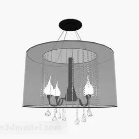 Round Shade Chandelier 3d model