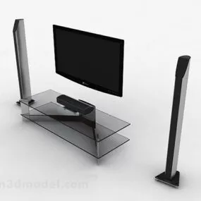 Black Tv With Speaker 3d model