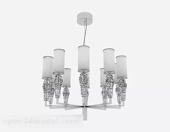 White Home Chandelier Decoration 3d model White Home Chandelier Decoration 3d model